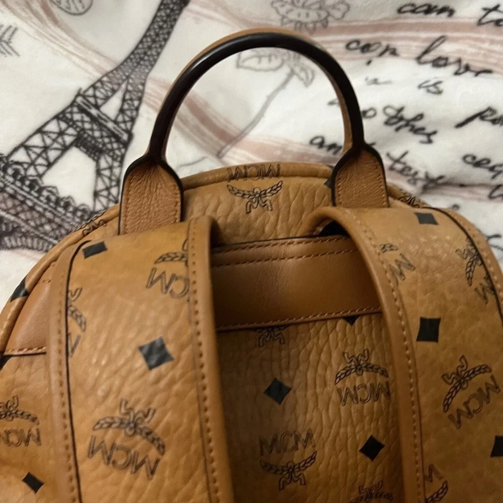 MCM Tan Stark Backpack with Iconic Monogram - Picture 8 of 10